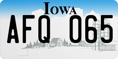 IA license plate AFQ065