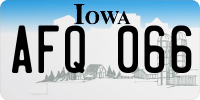 IA license plate AFQ066