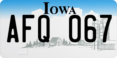 IA license plate AFQ067