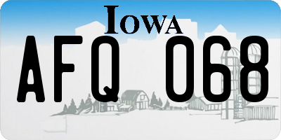 IA license plate AFQ068