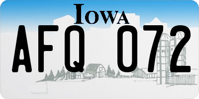IA license plate AFQ072
