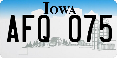 IA license plate AFQ075