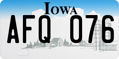 IA license plate AFQ076
