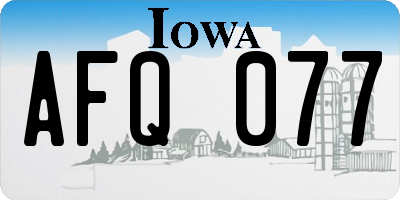 IA license plate AFQ077
