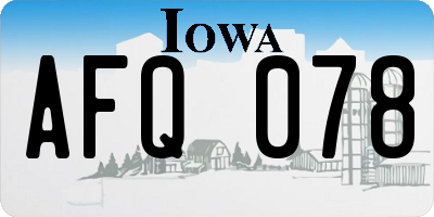 IA license plate AFQ078