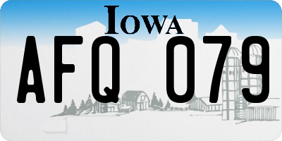 IA license plate AFQ079