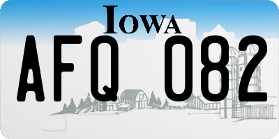 IA license plate AFQ082