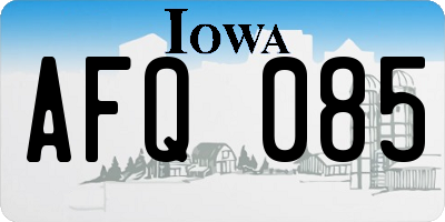 IA license plate AFQ085