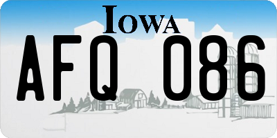 IA license plate AFQ086