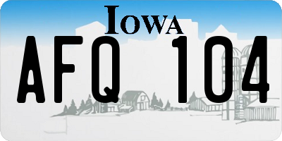 IA license plate AFQ104