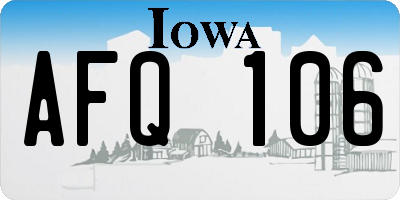 IA license plate AFQ106