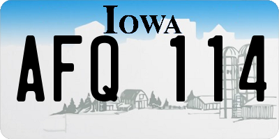 IA license plate AFQ114