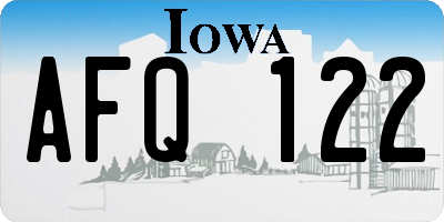 IA license plate AFQ122