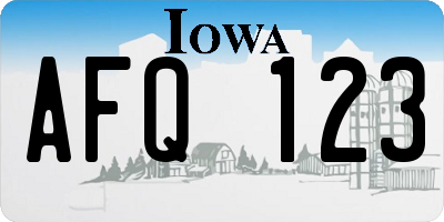 IA license plate AFQ123