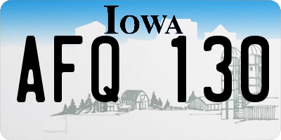 IA license plate AFQ130