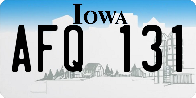 IA license plate AFQ131