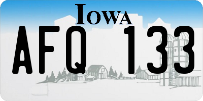 IA license plate AFQ133