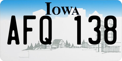 IA license plate AFQ138