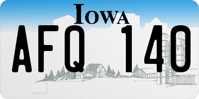 IA license plate AFQ140