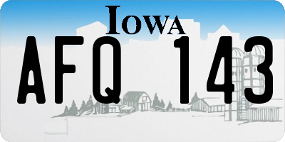 IA license plate AFQ143