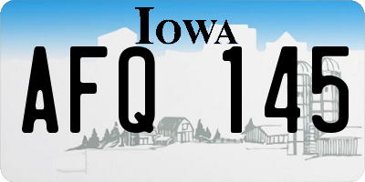 IA license plate AFQ145