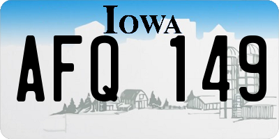 IA license plate AFQ149
