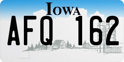 IA license plate AFQ162