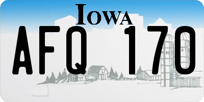 IA license plate AFQ170