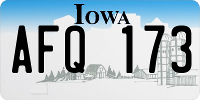 IA license plate AFQ173
