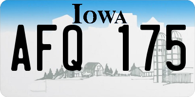IA license plate AFQ175