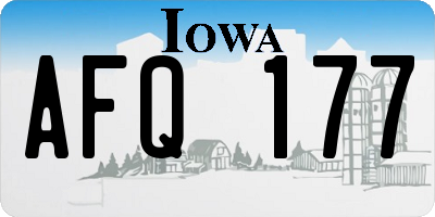 IA license plate AFQ177
