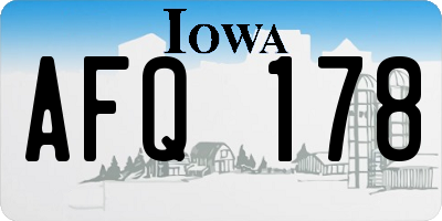 IA license plate AFQ178