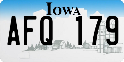 IA license plate AFQ179
