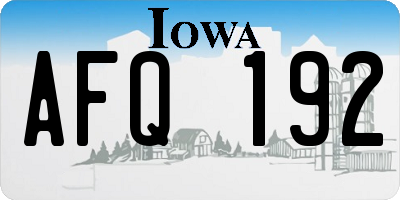 IA license plate AFQ192