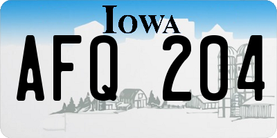 IA license plate AFQ204