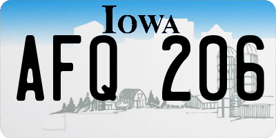 IA license plate AFQ206