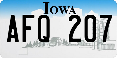 IA license plate AFQ207