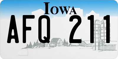 IA license plate AFQ211