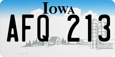 IA license plate AFQ213