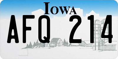 IA license plate AFQ214