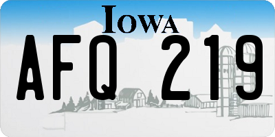 IA license plate AFQ219