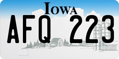 IA license plate AFQ223