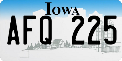 IA license plate AFQ225