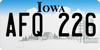 IA license plate AFQ226