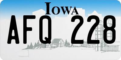 IA license plate AFQ228