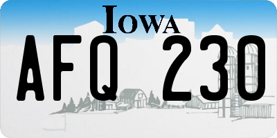 IA license plate AFQ230