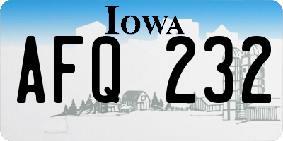 IA license plate AFQ232