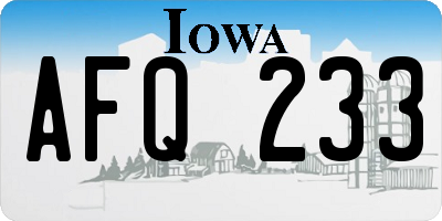 IA license plate AFQ233