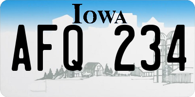 IA license plate AFQ234