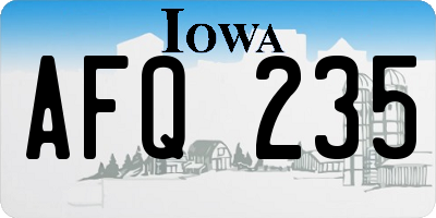 IA license plate AFQ235